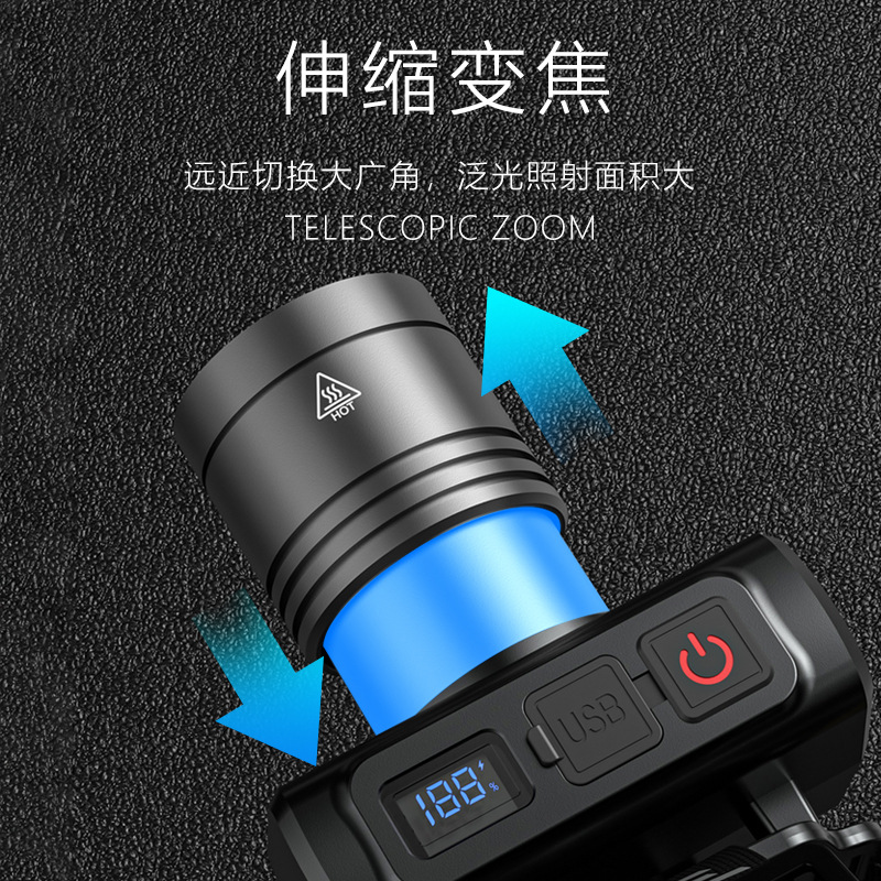 Head-mounted outdoor lighting flashlight super bright cross-border intense white laser long-range intelligent induction focusing intense headlight