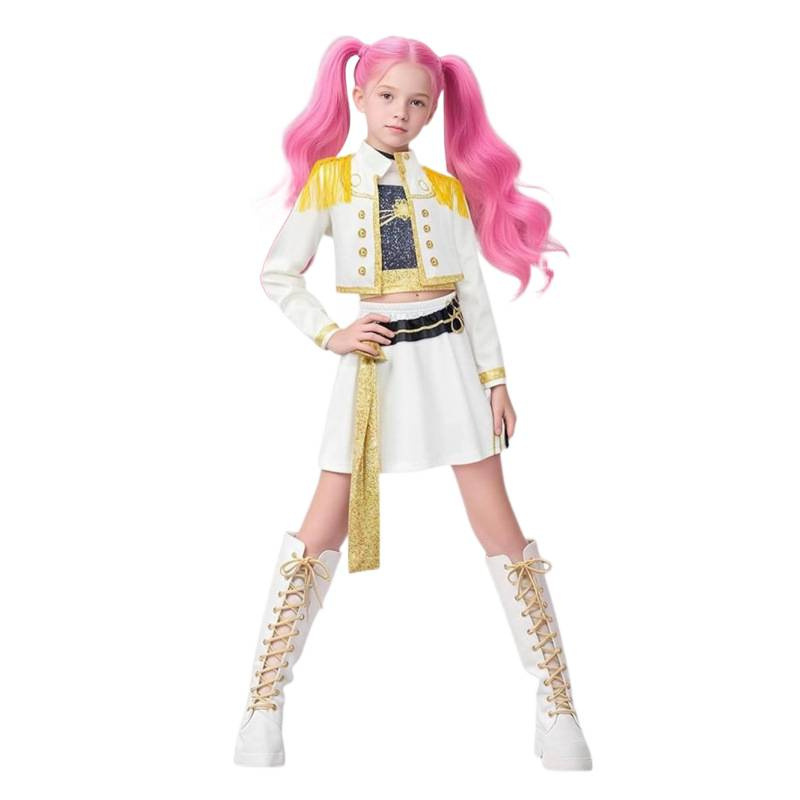 2025 Amazon New Girls' Witch Hunter Group Cosplay Costume Children's Outfit Trendy Singer 3D Printed Children's Clothing