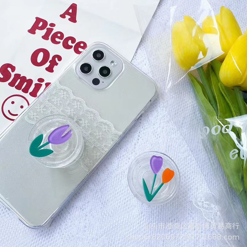 Mobile phone transparent airbag bracket flat groove transparent airbag acrylic adhesive retractable lazy mobile phone bracket