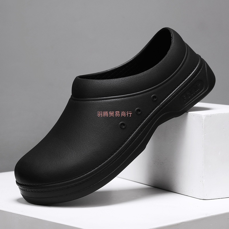 Chef's Shoes, Men's and Women's Shoes, Toe-Toe Shoes, Low-Top Casual Shoes, Waterproof and Oil-Proof Sports Rehabilitation Shoes, Black Soft-Soled Work Shoes