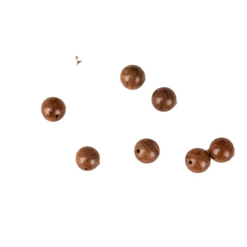 Source factory direct batch of golden sandalwood round beads beads beads beads beads DIY bracelet accessories solid wood beads wholesale