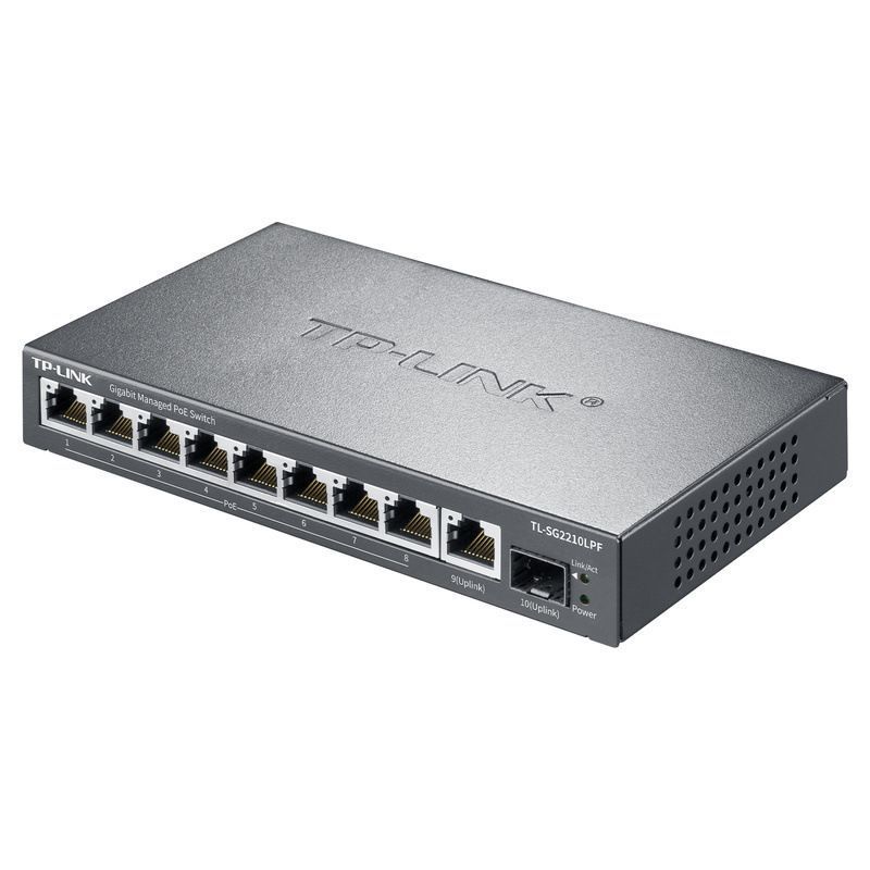 TP-LINK TL-SG2210LPF Full Gigabit Cloud Management 10-Port POE Power Supply Switch SFP Ubiple VLAN