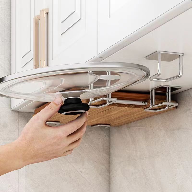 Factory Wholesale Stainless Steel Sponge Rack Sink Wall Hanging Punch Free Paste Kitchen Multifunctional Pot Cover Rack Drain Rack