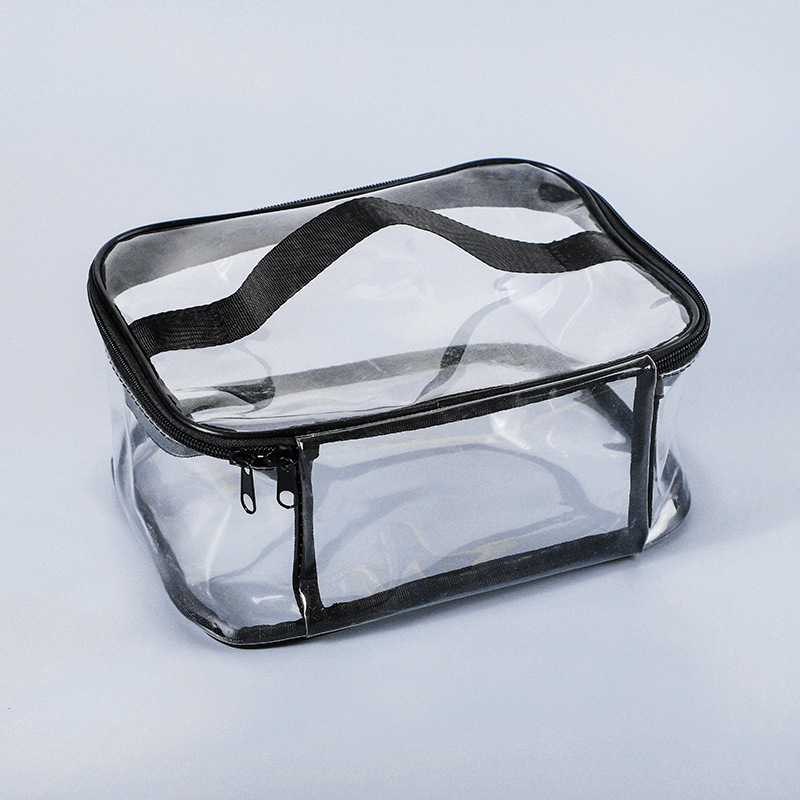 Transparent PVC Wash Bag Multifunctional Cosmetic Portable Storage Bag Large Capacity Waterproof Wash Zipper Bag for Travel