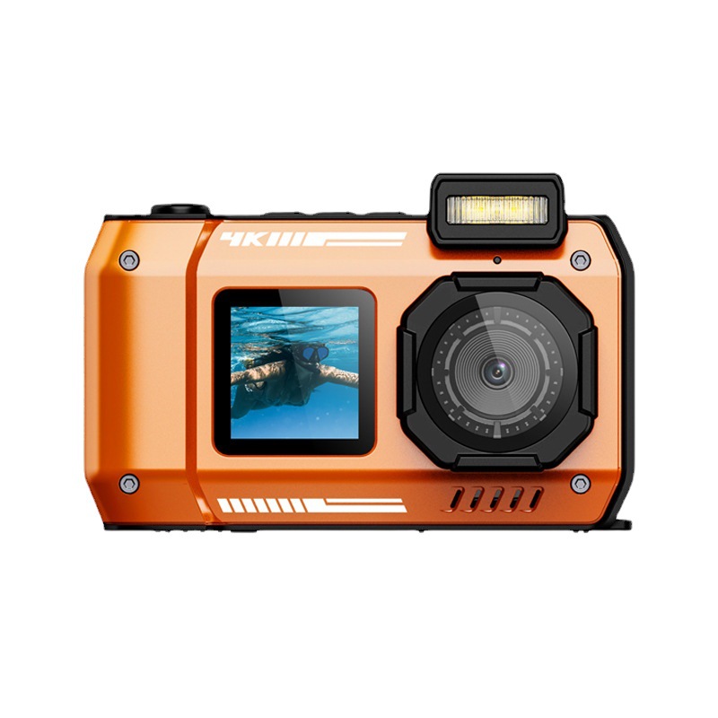 Cross-Border Bare Metal Waterproof Camera D50 Dual-Screen Selfie Outdoor Sports Hd Diving 10m Camera Swimming