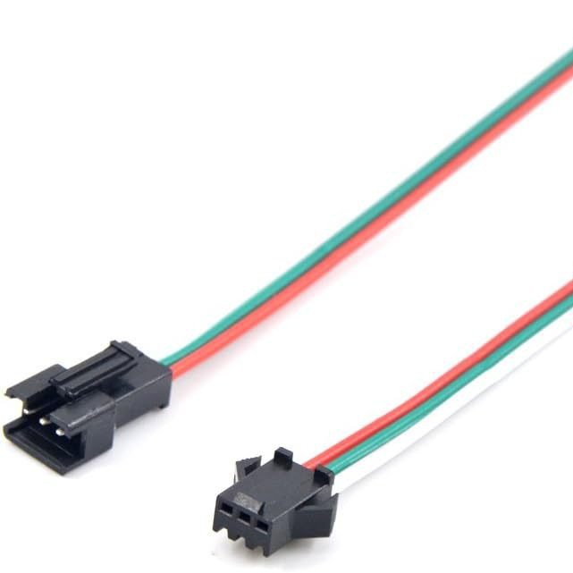3Pin Wired Sm Terminal Ws2811/2812B/1903 Fantasy Light Bar Male and Female Wire 15cm 22Awg