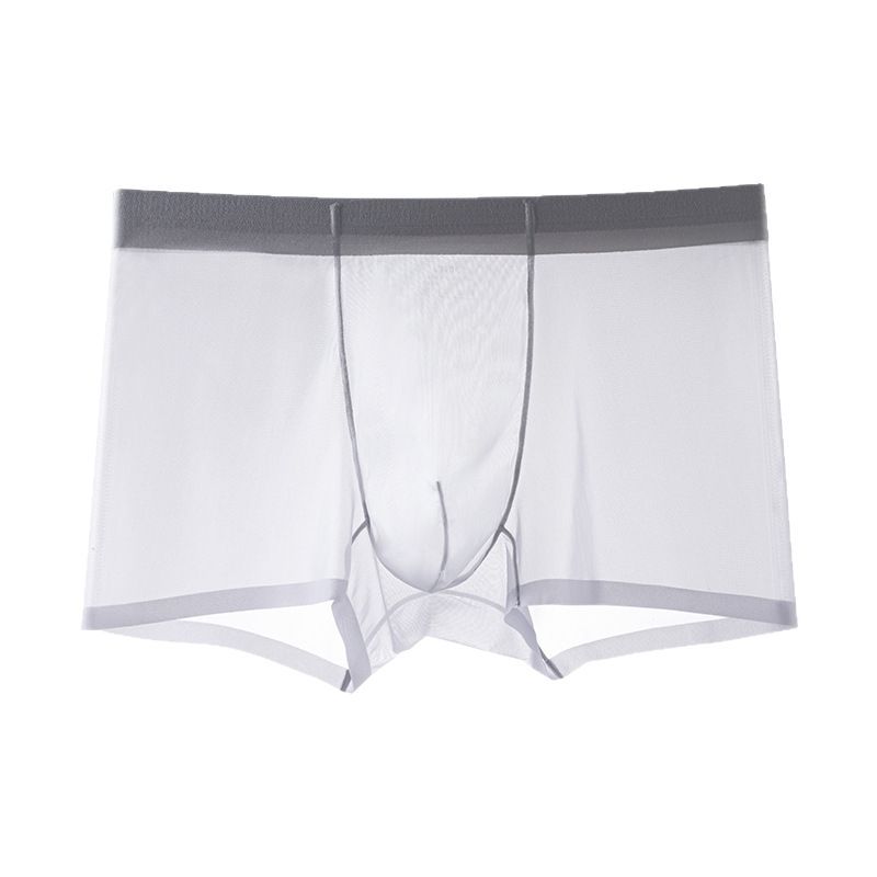Summer Ice Silk Men's Underwear Lightweight Men's Mask Pants Breathable Transparent Mid-Waist Boys Breathable Manufacturer Wholesale