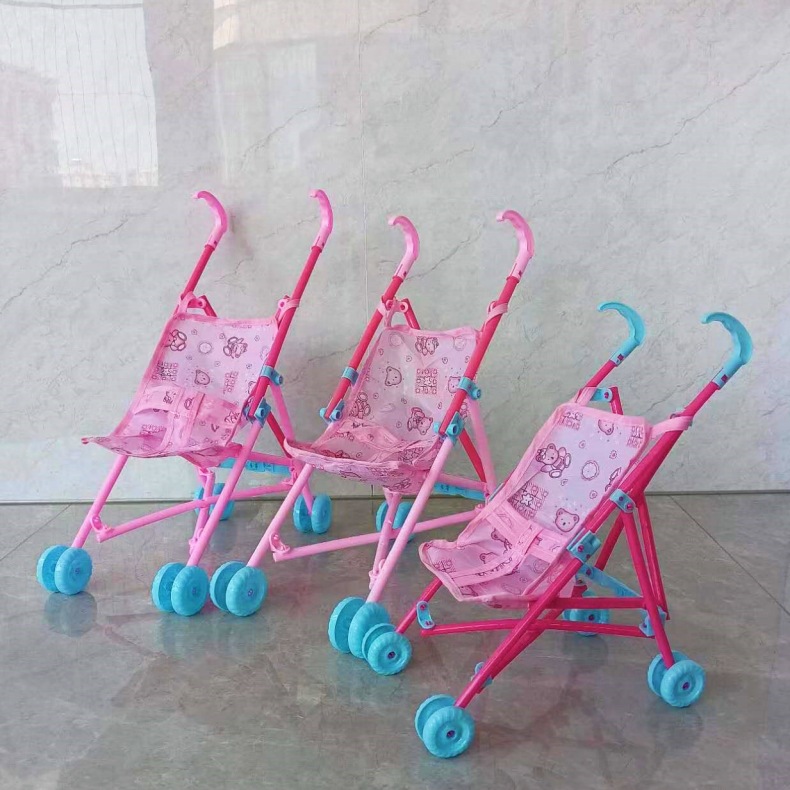 Прямые продажи от производителя детских тканевых тележек для игры в домик складные 4-колесные тележки пластиковые игрушки для девочек с куклами