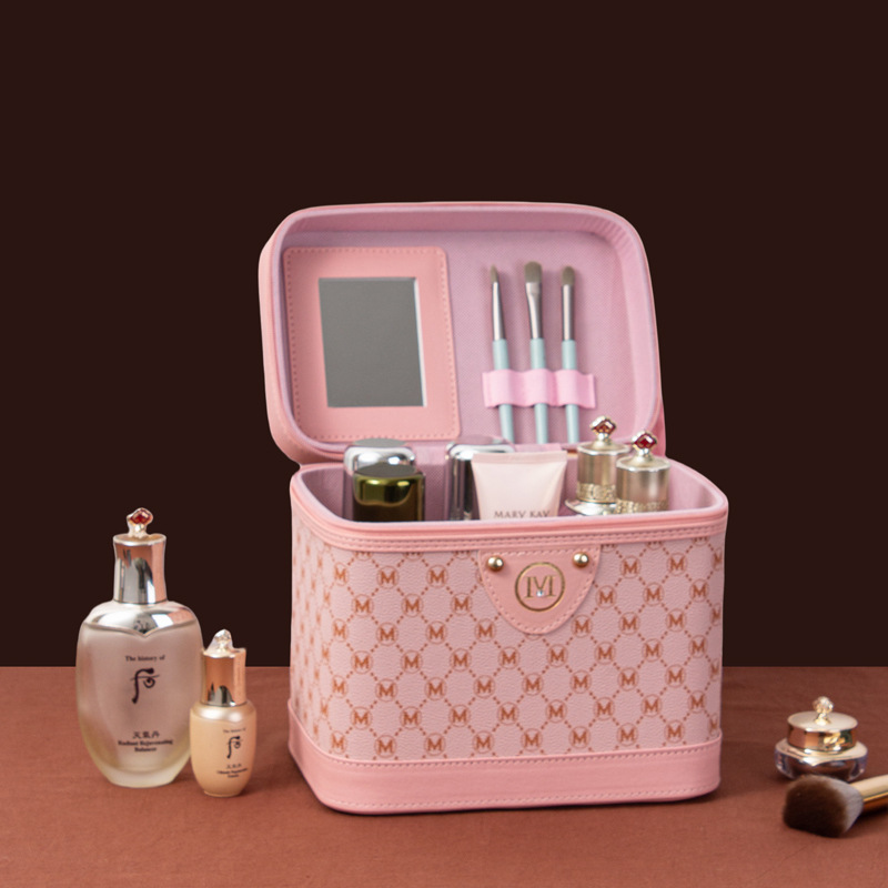 2024 new vintage large capacity cosmetic bag multi-functional cosmetic storage box portable waterproof suitcase box