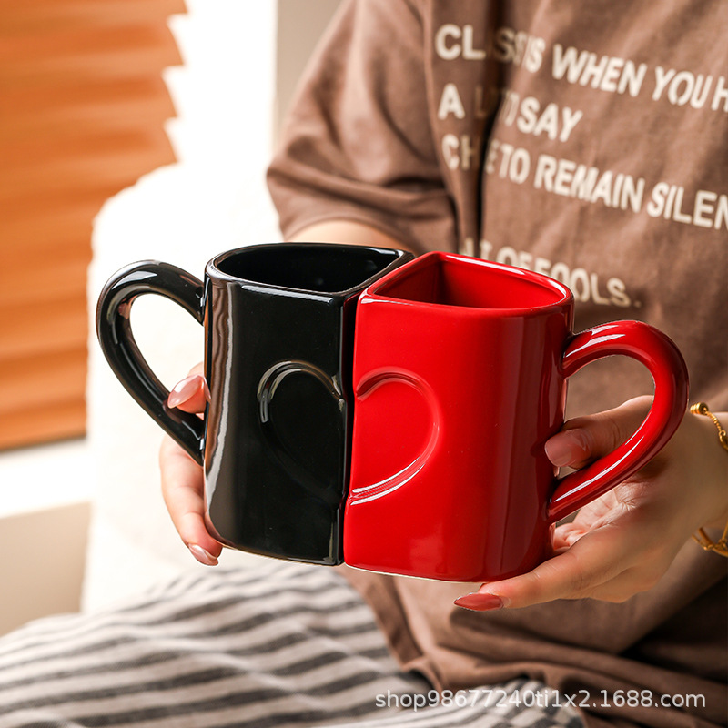 Original Love Building Blocks Couple Cup Pair Cup High Beauty Value Mug Ceramic Water Cup Home Valentine's Day Gift Giving