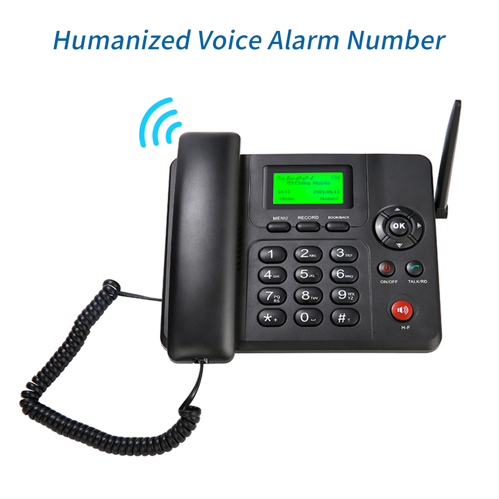 Gsm Card Fixed-Line Phone 2g Dual Sim Dual Standby Wireless Telephone for Home and Office Fm Radio Multi-Language