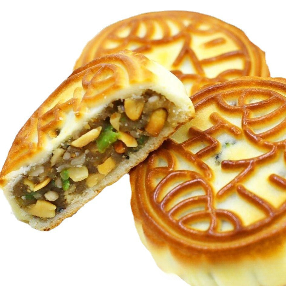 100g Large Cantonese-Style Mooncake, Old-Fashioned Five-Nut Mooncake, Traditional Large Five-Nut Mooncake, Bulk Handmade Multi-Flavor Mooncake