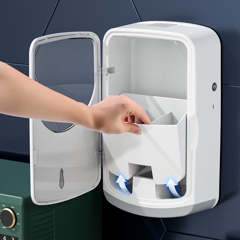 Intelligent UV Sterilization Chopsticks Holder Multifunctional Air-dried Drain Wall-mounted Hole-free Chopsticks Cage