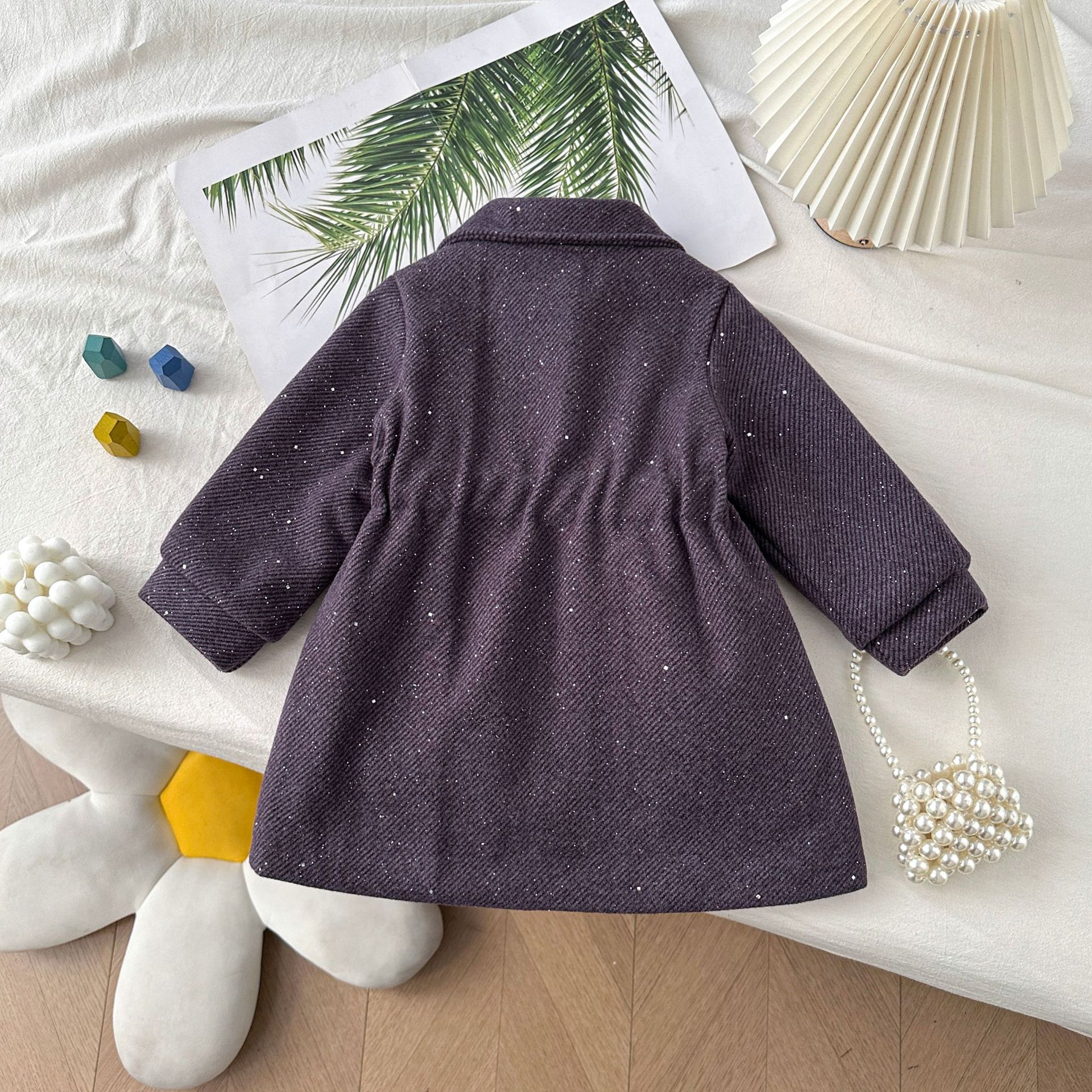 77530 Winter New Woolen Coat, Mid-Length Korean Style Preppy Jacket, British Style Children's Clothing Jacket for Young Children