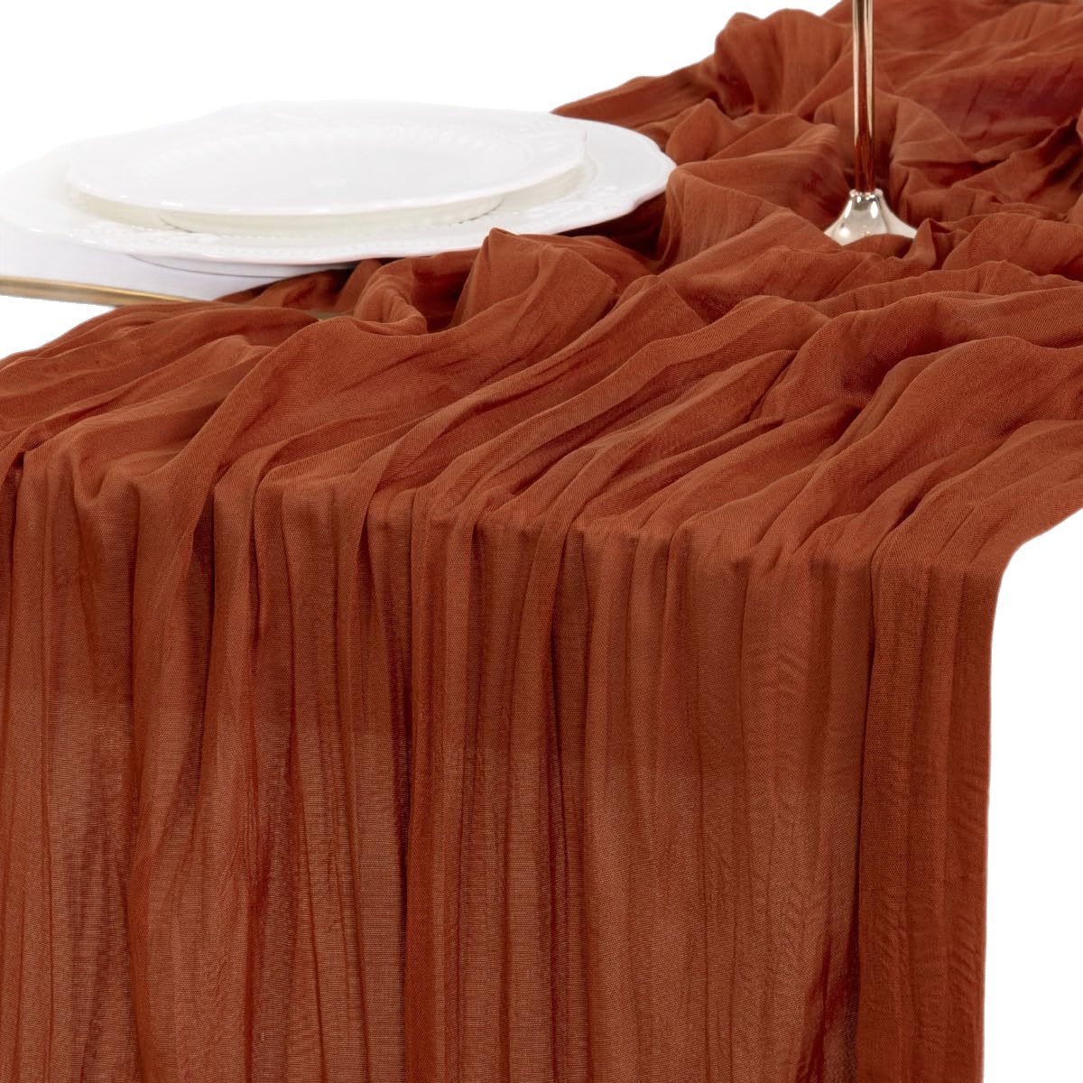 Cross-Border Bali Crepe Table Flag Cheesecake Cloth Table Flag Wedding Wedding Party Decoration Pleated Twist Tablecloth