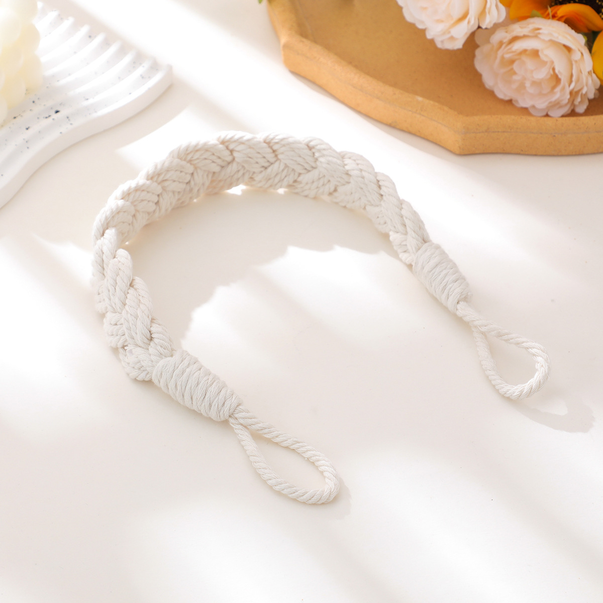 Cross-border Hot Selling Simple Nordic Style Cotton and Hemp Rope Curtain Strap Wholesale Curtain Storage Handmade Rope Strap
