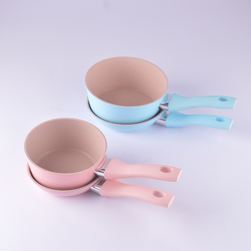 Children's Real Cooking Kitchenware Export Macaron Color Mini Frying Pan Gift Pan Aluminum Composite Base Non-stick Pan Egg Pan
