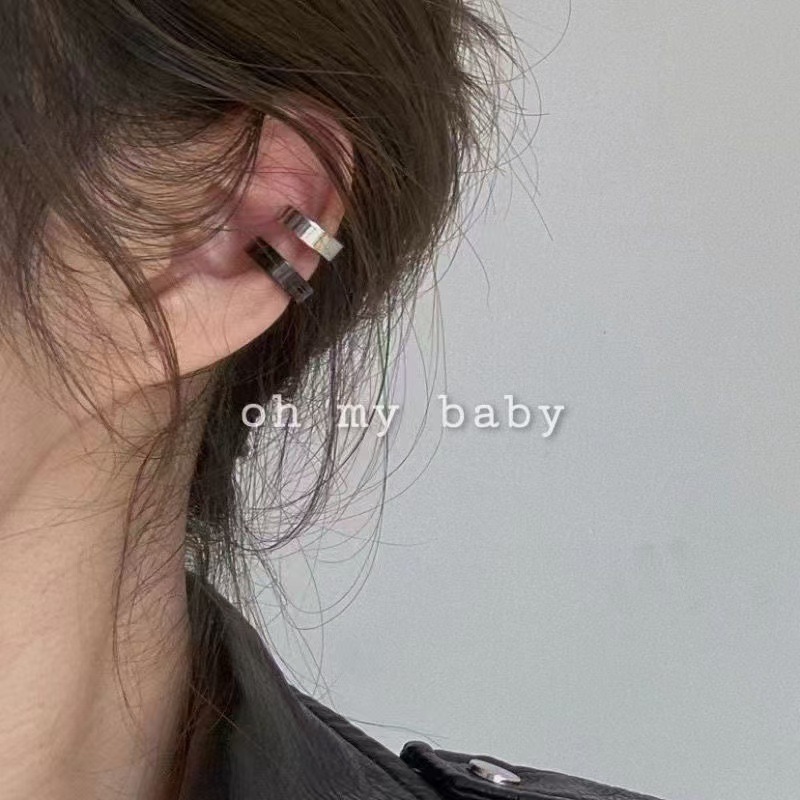 Ear Clip without Ear Holes Korean Style Titanium Steel Ear Clip Men's Ear Clip Women's Fake Earrings Earrings Student Men's Fake Earrings