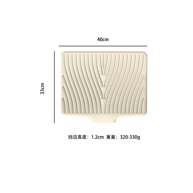Popular Countertop Anti-Slip Silicone Drying Mat, Diversion Slope Drain Mat, Simple Dish Drying Mat, Water Filter Mat, Heat Insulation