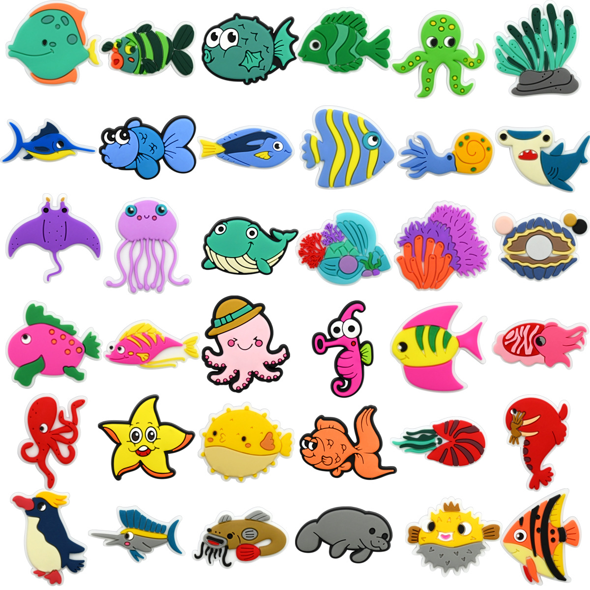 Mobile Phone Protective Cover Marine Animal Cute Flat Decorations Accessories PVC Soft Adhesive Patch DIY Mobile Phone Case Accessories