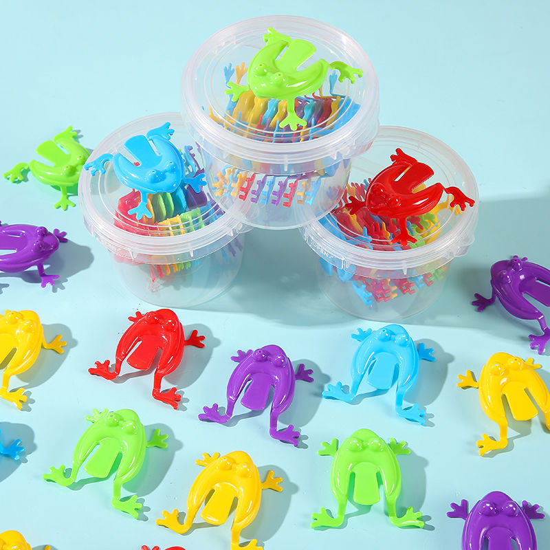 Plastic Bouncing Frog Jumping Frog Children's Educational Toy Classic Nostalgic Desktop Plastic Odorless Plastic Toy