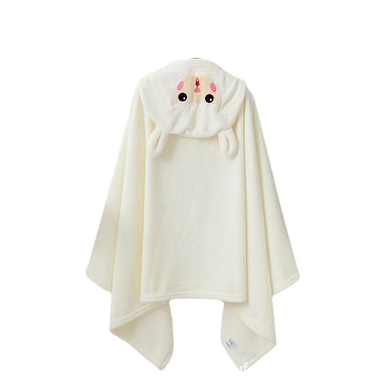 Coral Velvet Children's Cape Bath Towel Newborn Bath Towel Square Baby Wrap Children's Quilt Manufacturer Straight Hair