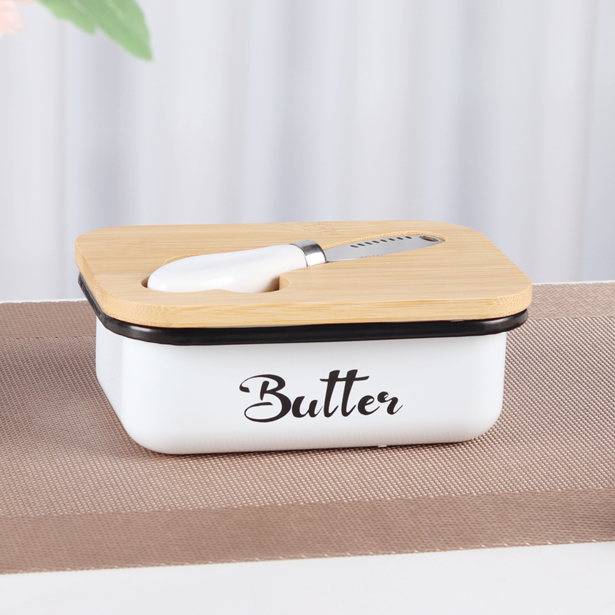 in stock Amazon Temu Hot Sale Iron Spray Paint Butter Dish Western Cheese Box Butter Box Butter Storage Box
