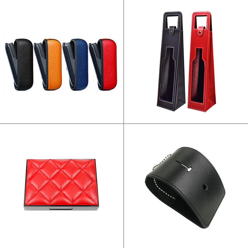 Camon Leather Handcrafted Foreskin Leather Perfume Bottle Leather Perfume Cloth Genuine Leather Water Bottle Leather Case Factory Earphone Bag