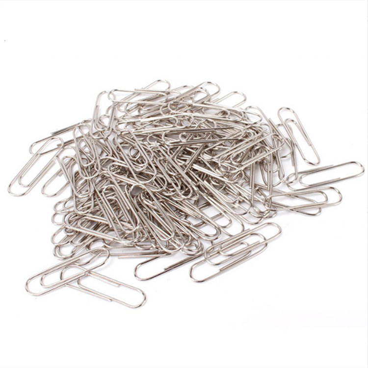Factory direct 28mm nickel-plated metal paperclip metal paper clip