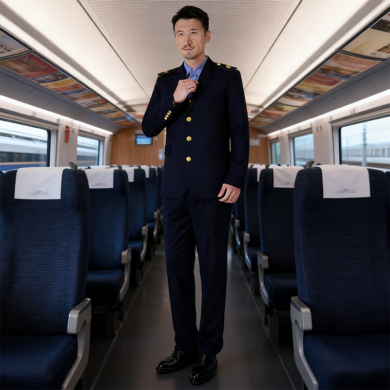 Customized New Railway Uniforms, Spring and Autumn Clothing for Men and Women, Spring and Autumn Work Clothes, Long-Sleeved Workwear Tops, Jackets