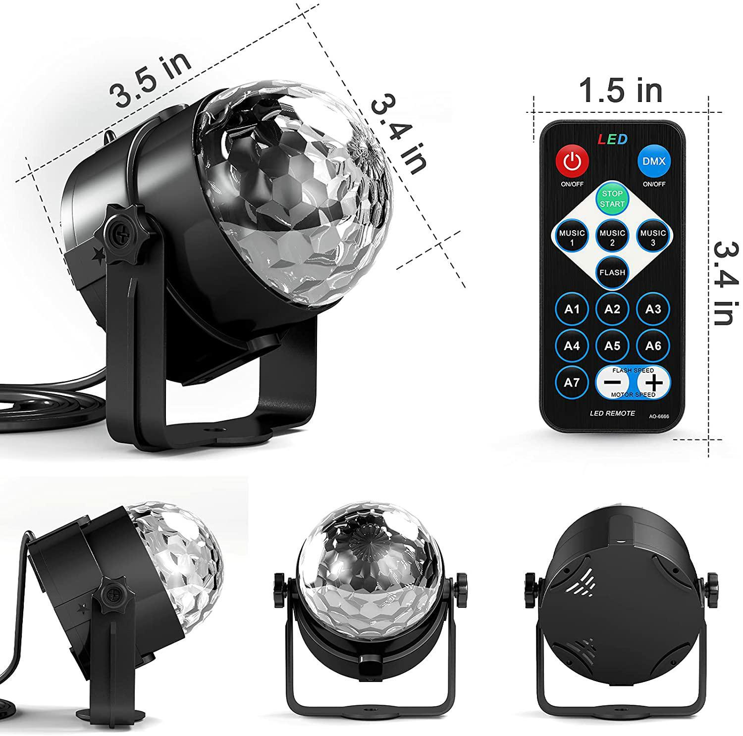 Remote control small magic ball LED mini crystal DJ stage star projection lamp colorful rotating atmosphere laser KTV lamp