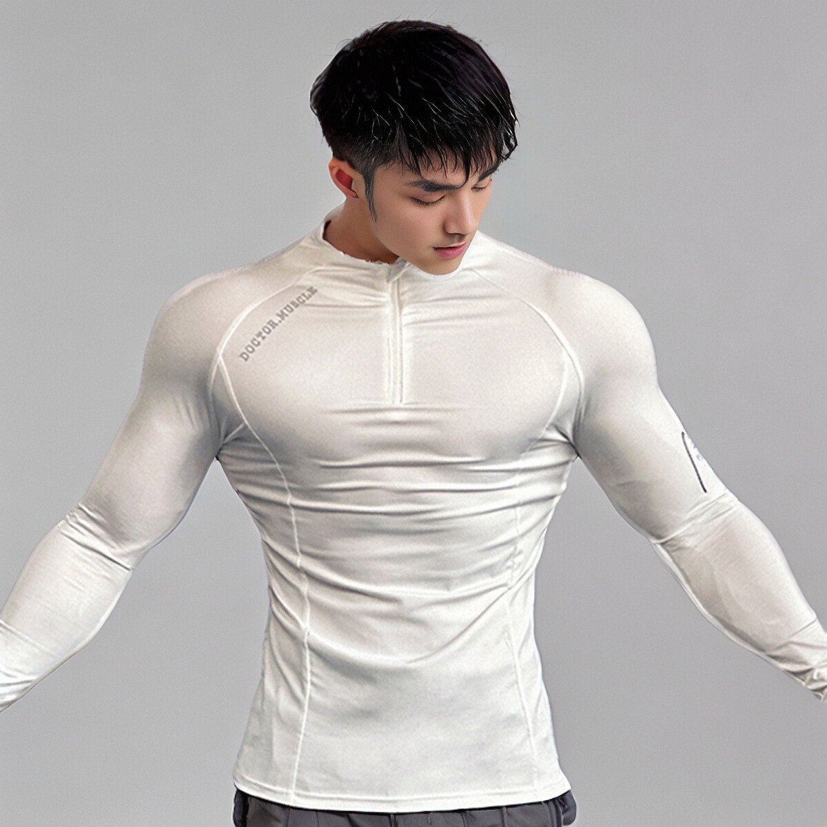 Американская мужская компрессионная одежда для тренировок, эластичные быстросохнущие топы с длинными рукавами