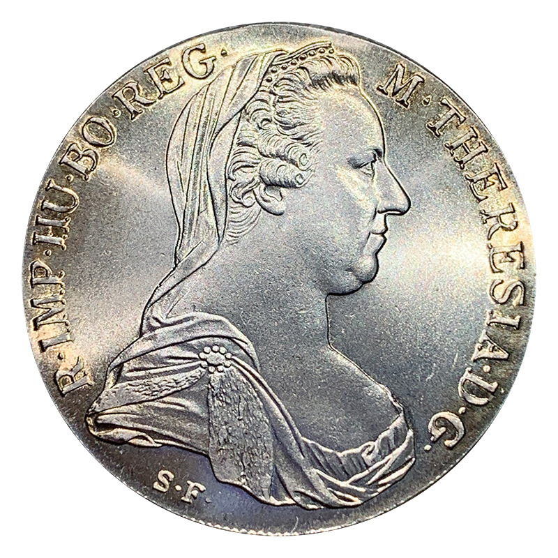 Multicolored Letter Edge 1780 Early Austro-Hungarian Nanny Austrian Foreign Silver Dollar Copper Silver-Plated Can Be Blown