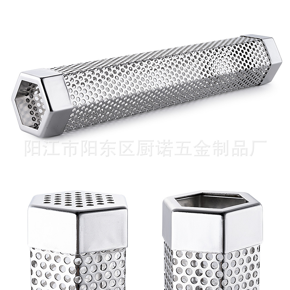 Bbq Tools 304 Stainless Steel Smoke Tube Rhombus Fruit Wood Box Smoke Box Bbq Smoker Tube