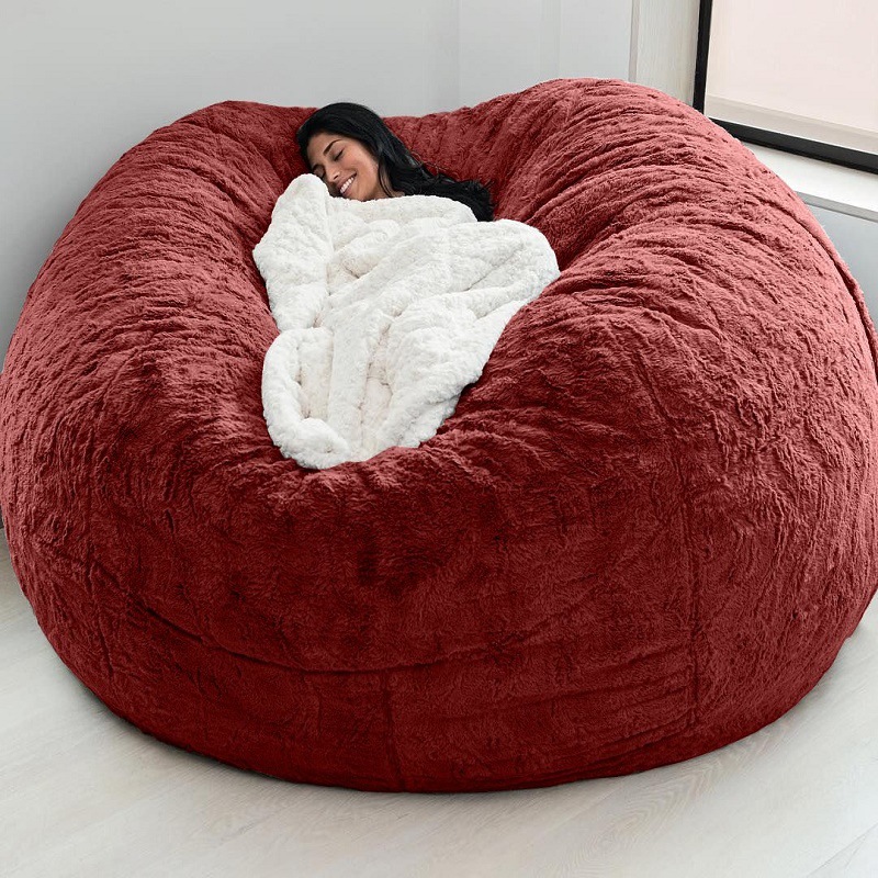 Lazy sofa bean bag artificial fur bean bag bean sofa can cross-border 5FT6FT7FT source factory direct sales