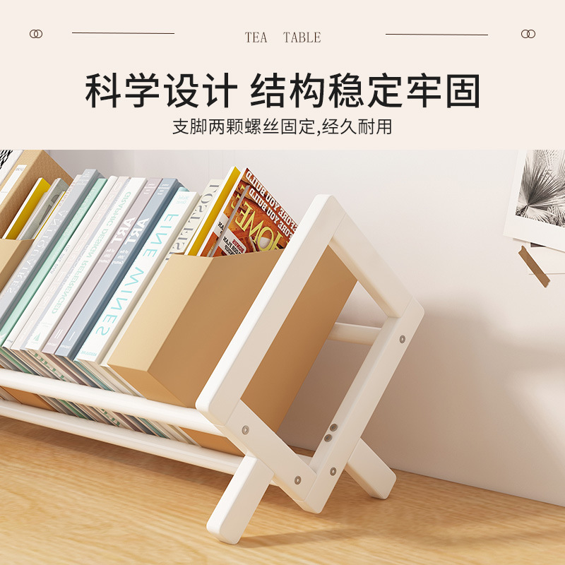 Workbench Desktop Bookshelf Student Desk Bamboo Vertical Simple Small Book Storage Rack Book Stand Storage Rack