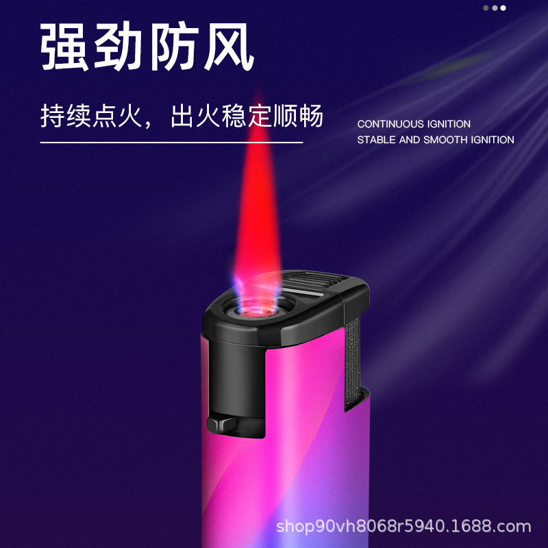 Manufacturer Wholesale Thickened Explosion-Proof Windproof Lighter Household Inflatable Disposable Lighter Wholesale Supermarket Customization