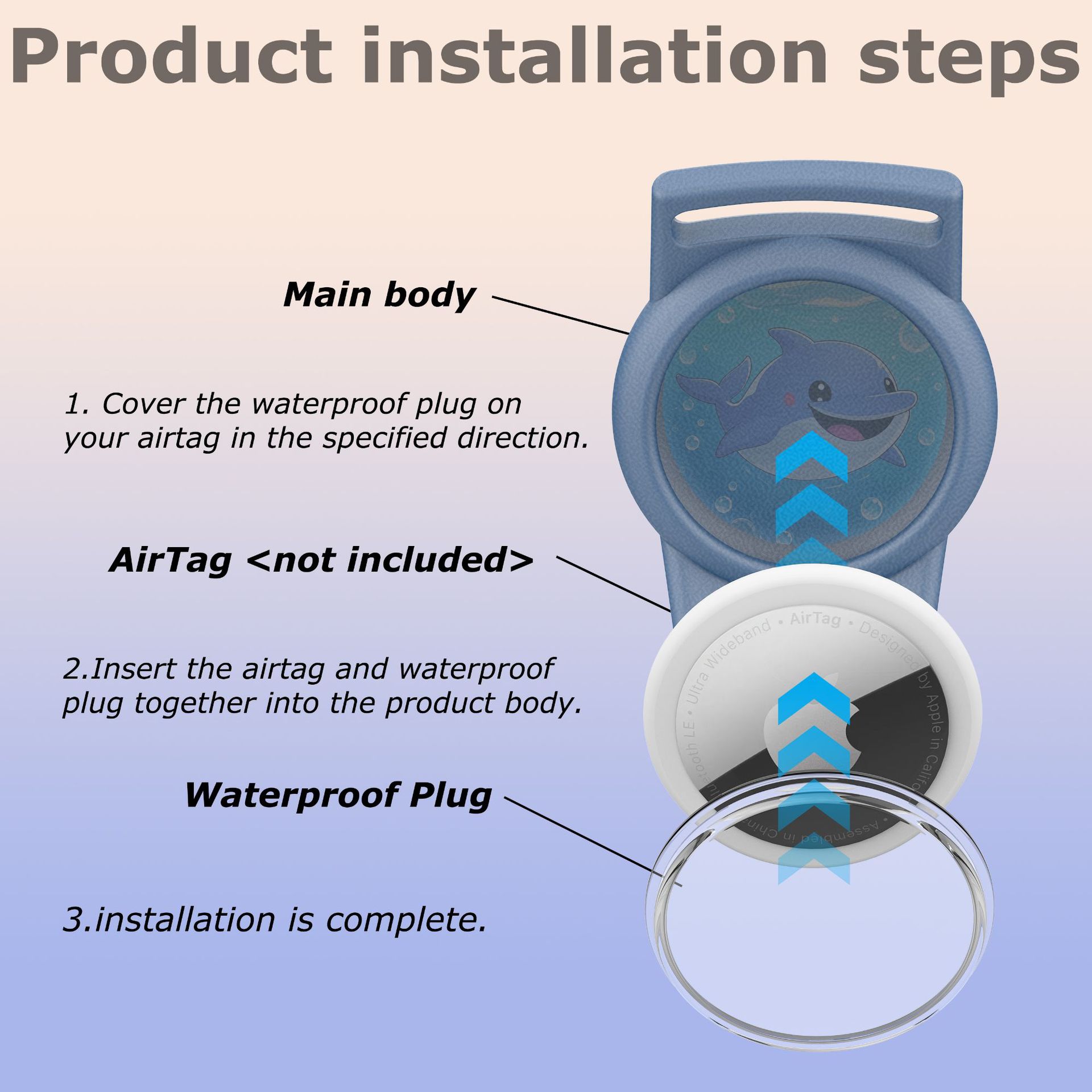 Suitable for Apple Tracker Protective Case Anti-Lost Device Cartoon Nylon Protective Case Locator Airtag2 Protective Case