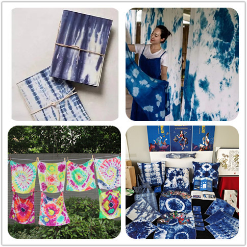 Tie-dyed Cloth Pure Cotton Tuo-dyed Square Square Square Plant-dyed Handkerchief Knock-dyed Pure Cotton Pure White Blue-dyed White Cloth for Kindergarten