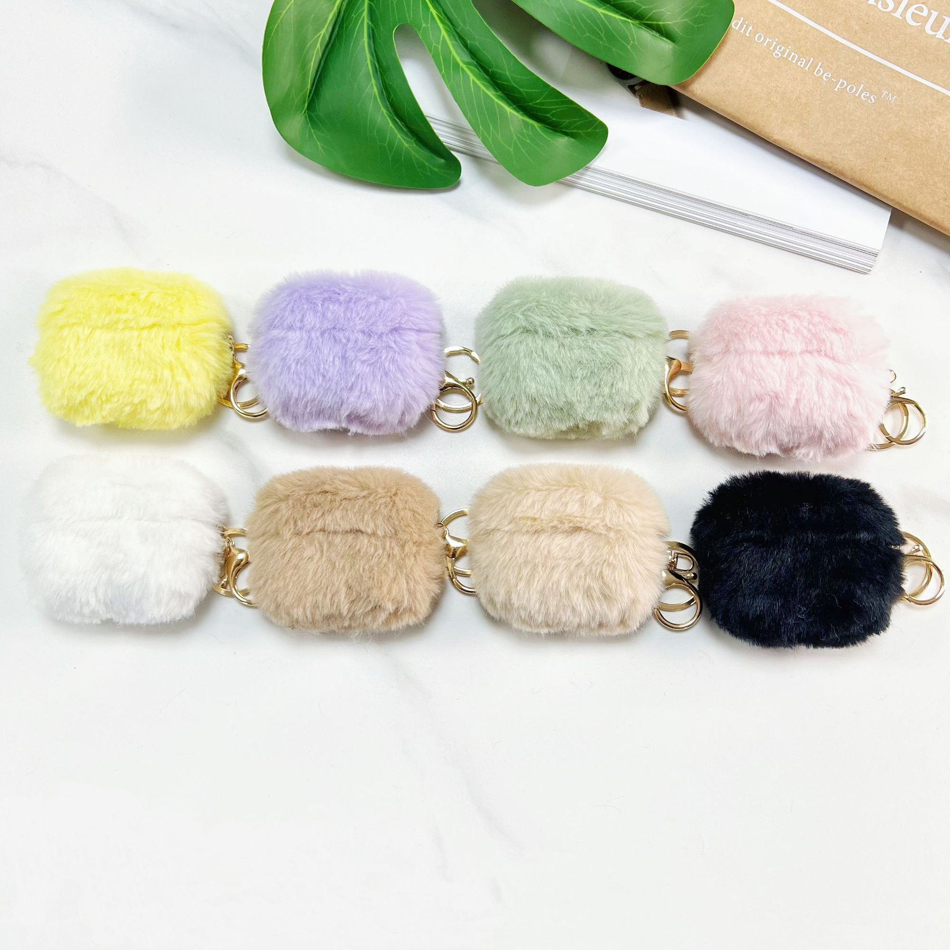 Suitable for AirPods Apple Earphone Cover Plush Shell Cute Anti-Fall Protection New Soft Shell Bluetooth Headset Colorful