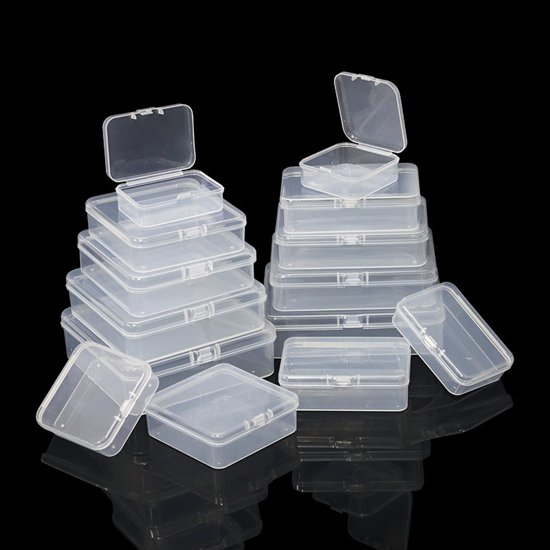 Factory Direct PP plastic box rectangular transparent earplugs packing box small material Box white stationery storage box