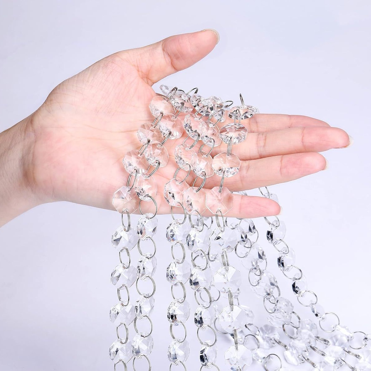 Transparent K9 Crystal Bead Curtain Loose Beads Living Room Hotel Hanging Decoration Bedroom Lighting Accessories Octagonal Bead Door Curtain Factory