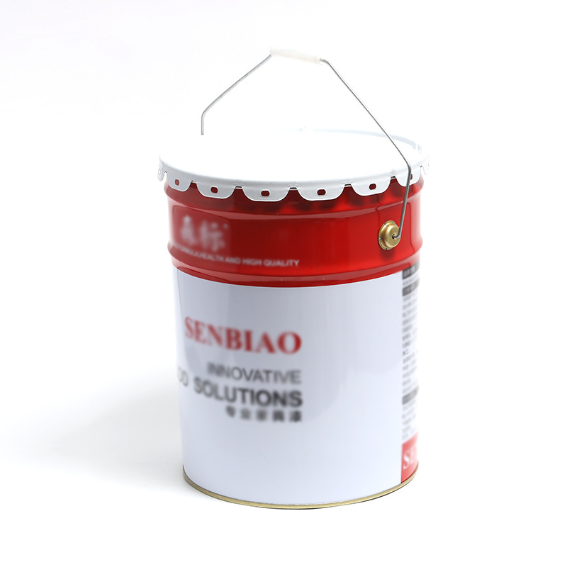 20L Printed Satchel Tinplate Barrel Paint Coating Chemical Barrel Flower Basket Iron Barrel Metal Cylindrical Hoop Open Barrel