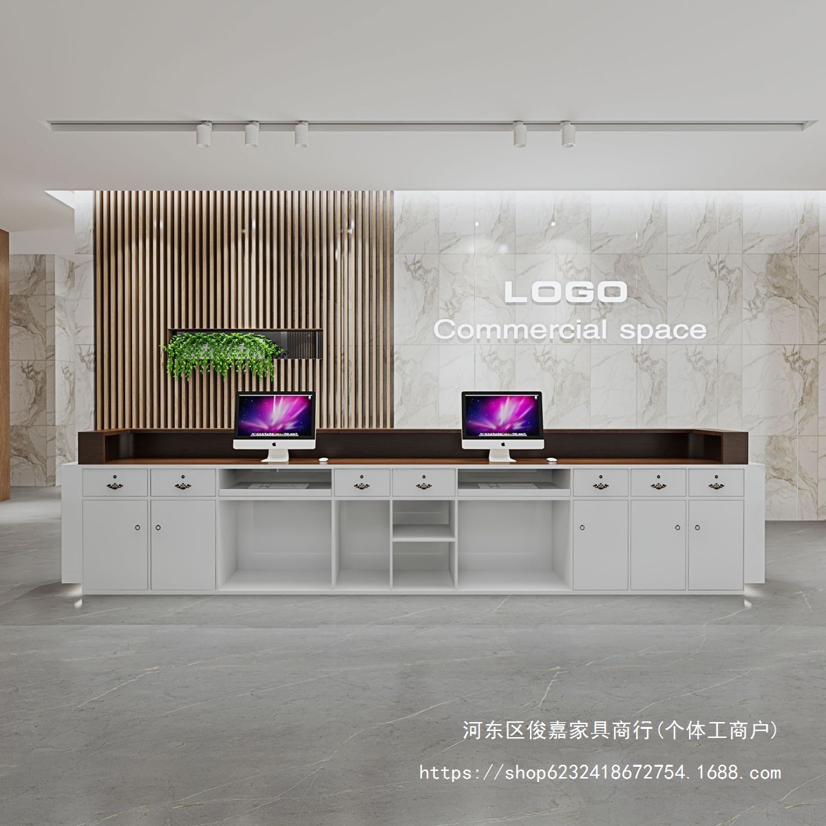 Company Front Desk Reception Desk Bar Light Luxury High-End Modern Simple Beauty Salon Medical Beauty Hotel Curved Cashier Desk