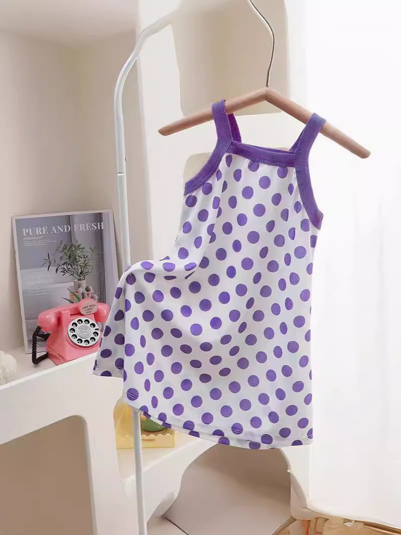 Girls Summer Skirt New Suspender Skirt Dress Children's Ice Silk Girls Pajamas Women Summer Wholesale