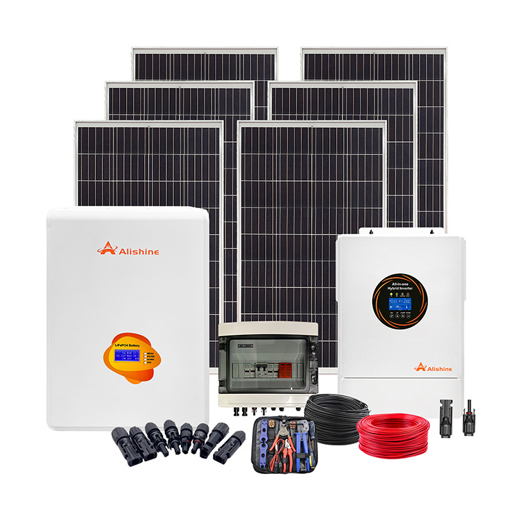 15Kw Household Off-Grid Energy Storage Integrated Solar Power Generation System with Photovoltaic Energy Storage Battery, 20-Degree Capacity Complete Set