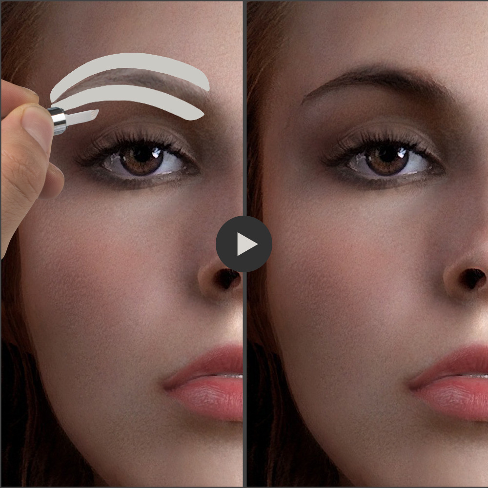 Cross-Border Wholesale Practice Adjustable Beauty Tools Eyebrow Card Eyebrow Stickers Makeup Tattoo Tools