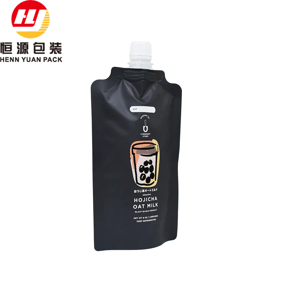 Manufacturer Customized Large Diameter Nozzle Bag Juice Nutrient Solution Beverage Milk Tea Liquid Packaging Bag Thickened Self Nozzle Bag