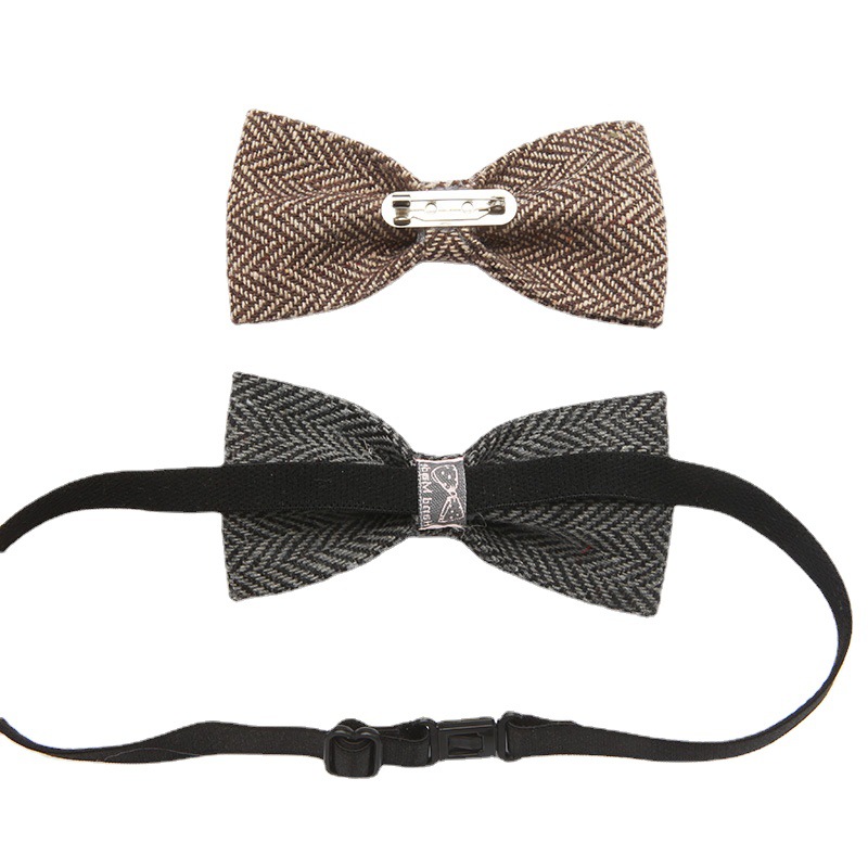 Children's Striped British-Style Bow Tie, Men's Parent-Child Baby Infant First Birthday Bow Tie, One-Piece Drop Shipping Tie