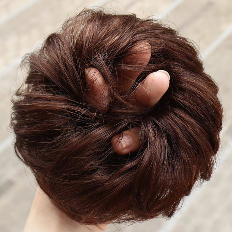 In-Stock Curly Hair Bun Wig Realistic Hair Ring Curly Hair Bun Fluffy Updo Hair Accessory Hair Ring